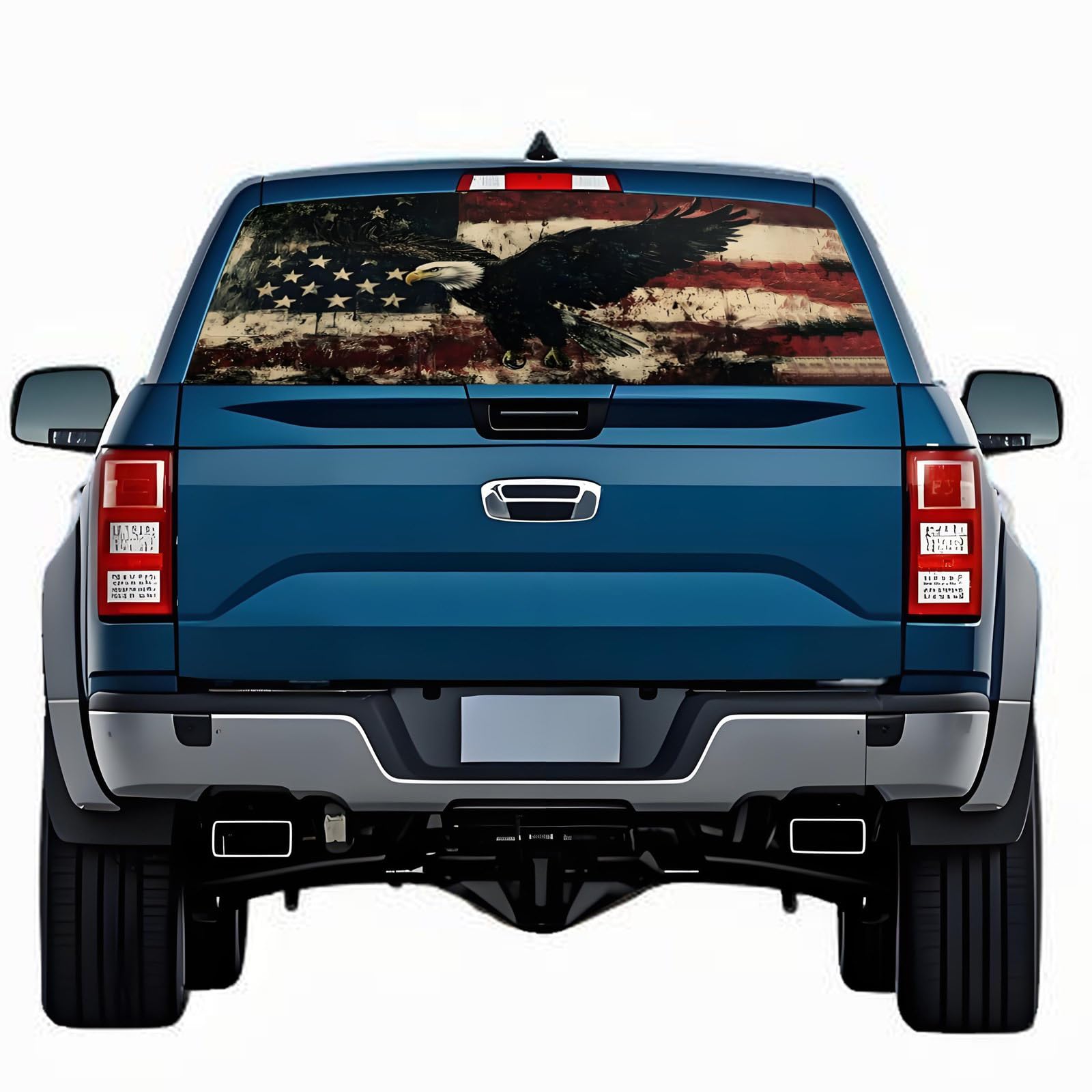 Rear Window Decals for Trucks - 65x17.3 in Back Window Decals Fit Most Pickup Trucks SUV, Vinyl American Flag Back Window Decal for Car Personalized Decoration