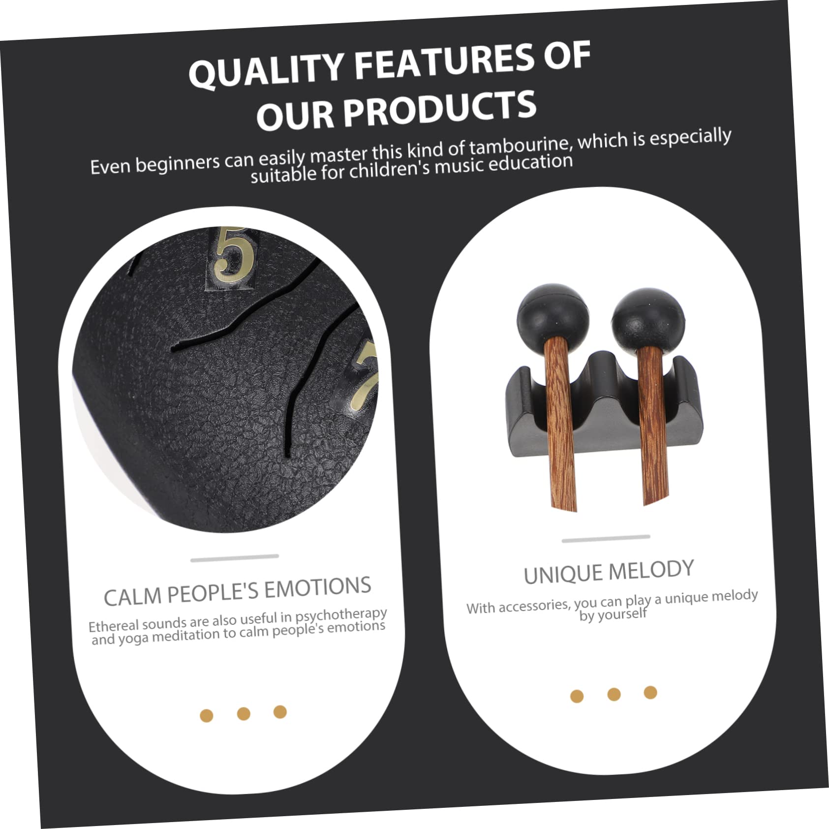 SECFOU Tambour Langue Professionnel Instruments De Percussion à Main Accessoires Créatifs Pour Percussionnistes Doigtiers Pratiques