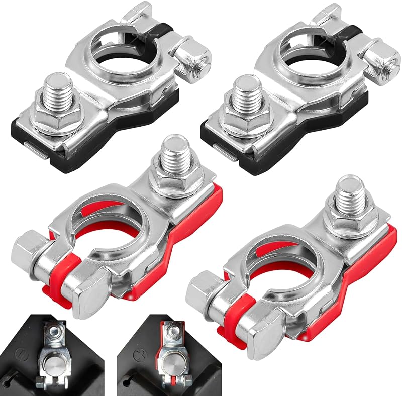 Conectores de terminal de bateria positivo e negativo OLLBIT 243407F000/243407F001 para Nissan – 4 unidades