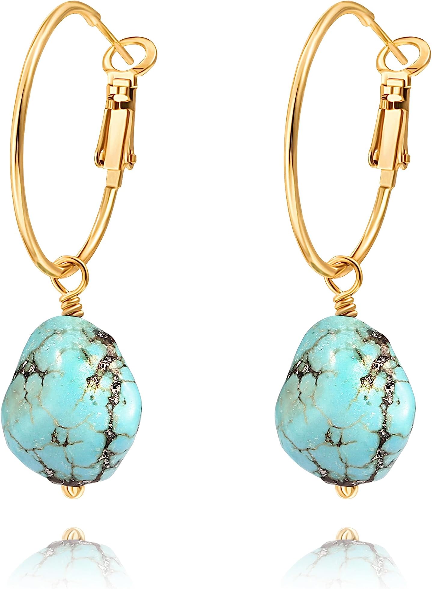 18K Gold Plated Chunky Hoop Earrings Simple Thick Huggie Earrings for Women Elegant Minimalist Jewelry