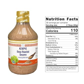 KEWPIE Deep Roasted Sesame Dressing & Marinade, Japanese-Style Salad Dressing with Creamy Umami Flavor, Non-GMO, Kosher, 30 fl oz Bottle