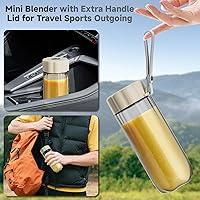 Vista 6 de COKUNST Batidora portátil de 17 onzas con 6 cuchillas, licuadora personal recargable por USB-C para batidos y jugos, mini mezclador compacto