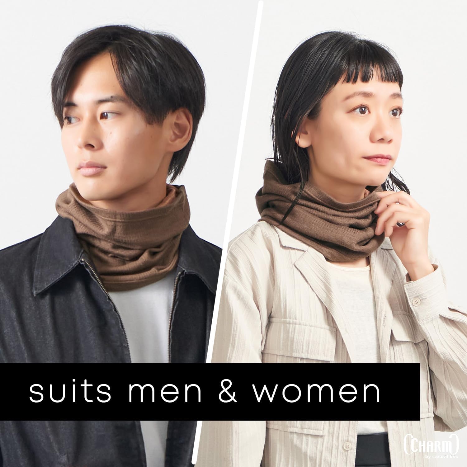 CHARM Silk & Cotton Mens Neck Warmer, Neck Scarf for Women, 3-Way Headband for Sensitive Skin