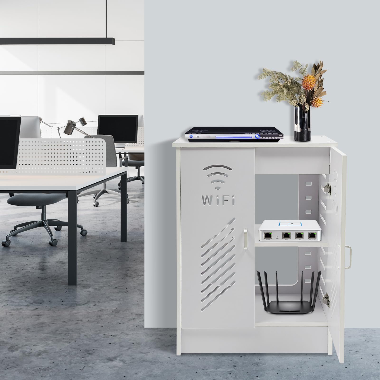 WLAN Router Aufbewahrungsschrank, Router Regal für Schlafzimmer