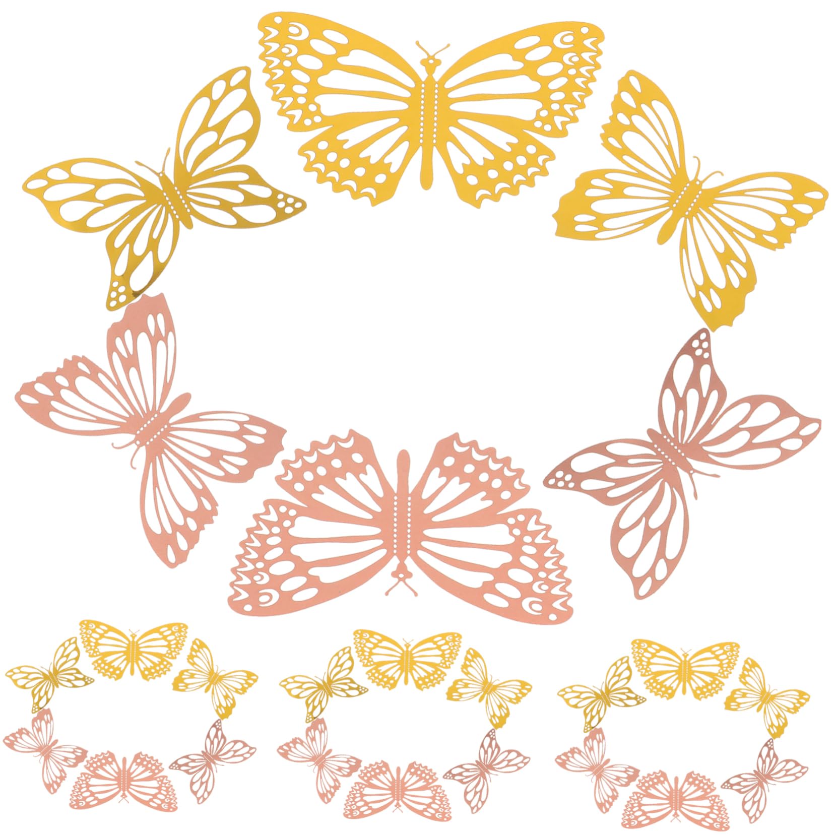 48pcs Pansies Wedding Paper 3d