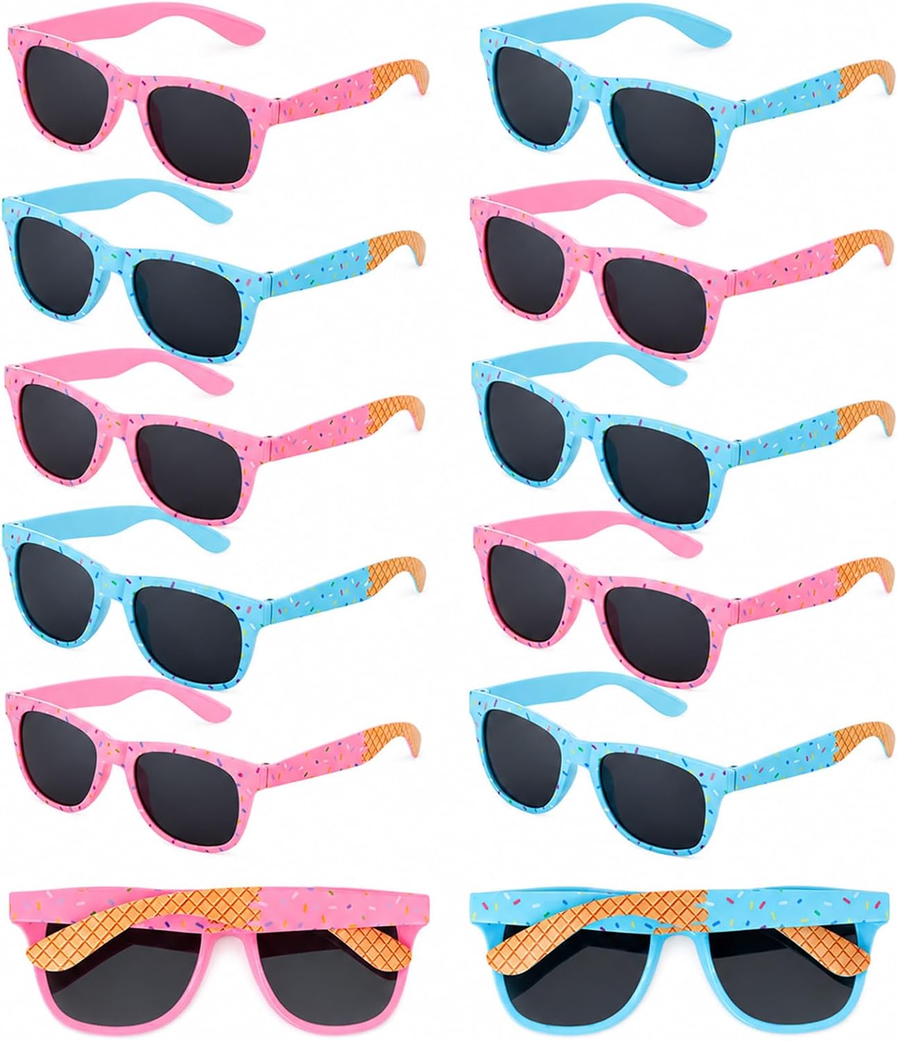 gisgfim Ice Cream Drip Baseball Sunglasses Bulk Pink Blue Party Favors