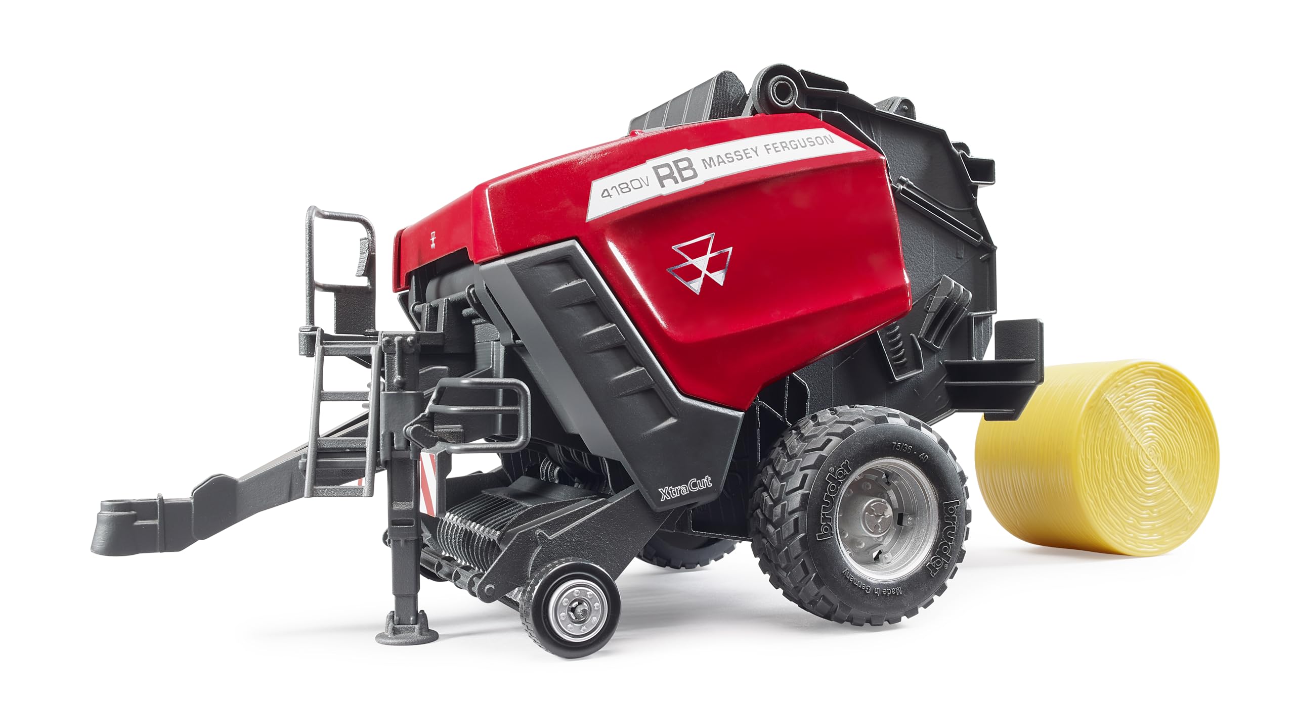 bruder 02039 - Massey Ferguson pressa per balle rotonde RB 4180 V - pressa per balle, mietitrice, fattoria, trattore, balle di paglia