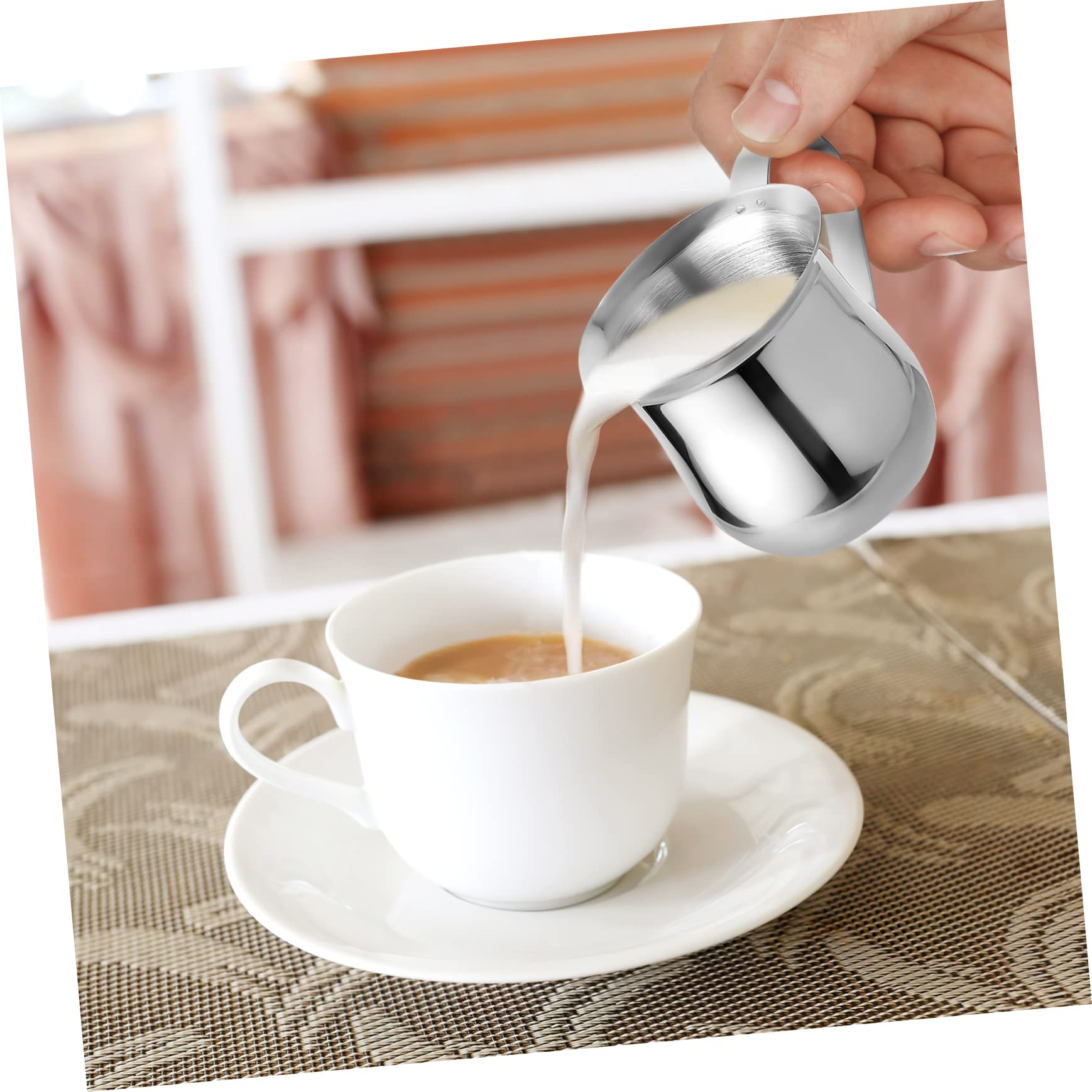 jojofuny 9piezas Taza Inoxidable Para Espumar Leche Jarra De Café Para Cappuccino y Latte De Diseño De