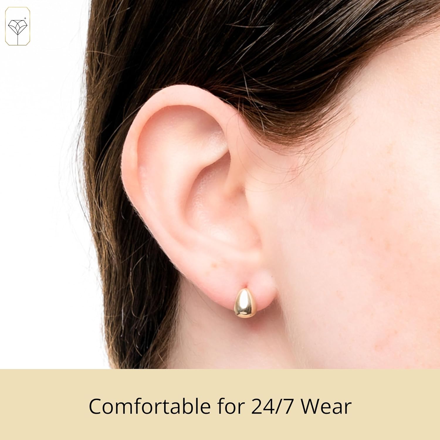 Minimalistic 14k Yellow Gold Stud Earrings | Hypoallergenic and Comfortable Small Stud Earrings for Women | 14k Real Solid Gold Earrings by MAX + STONE