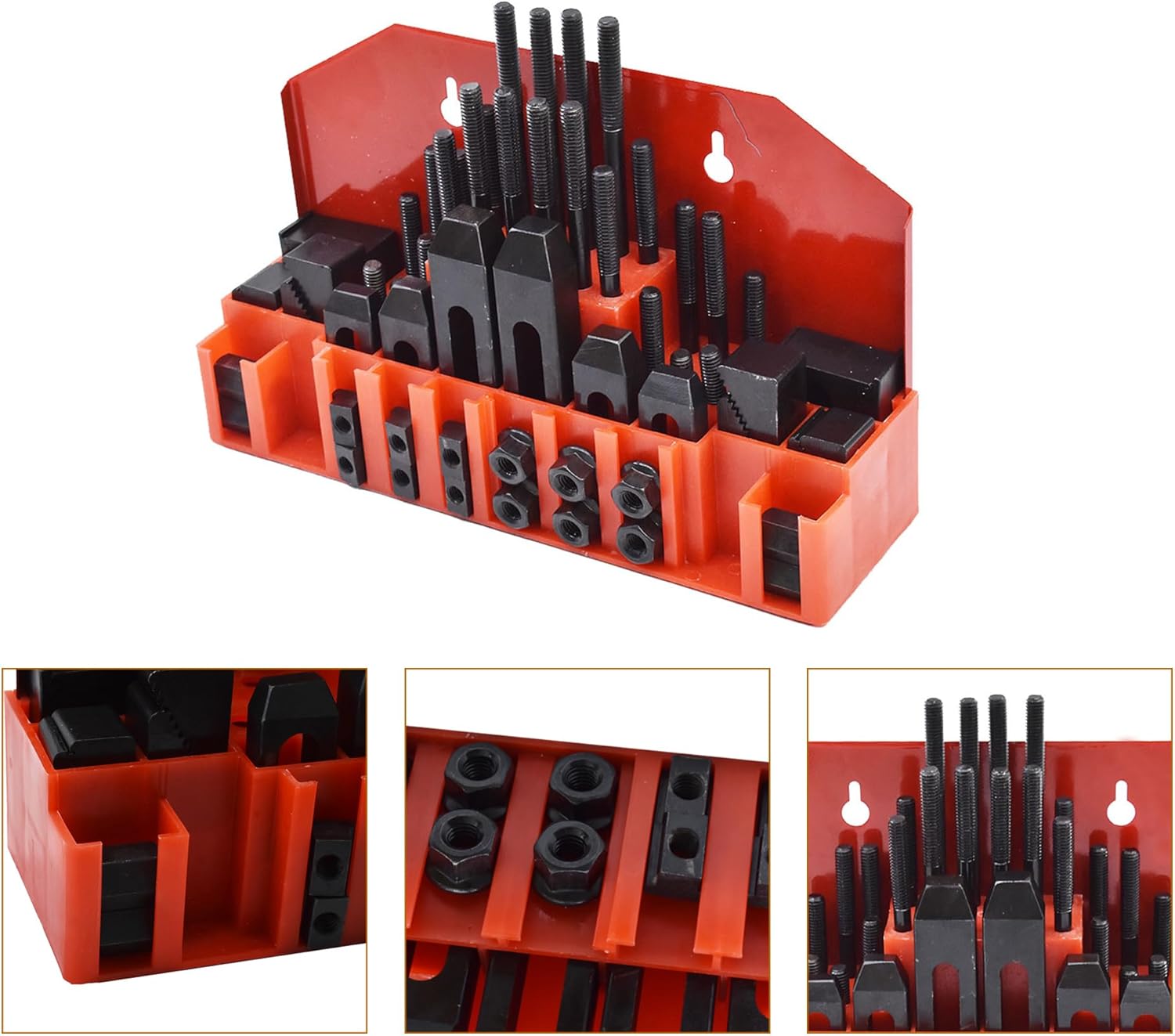 kimllier 58Pcs 7/16 Inch T-Slot Clamping Kit Pro-Series 3/8 Inch-16 Studs Hardened Hold Down Clamping Kit Fit for Bridgeport Mill