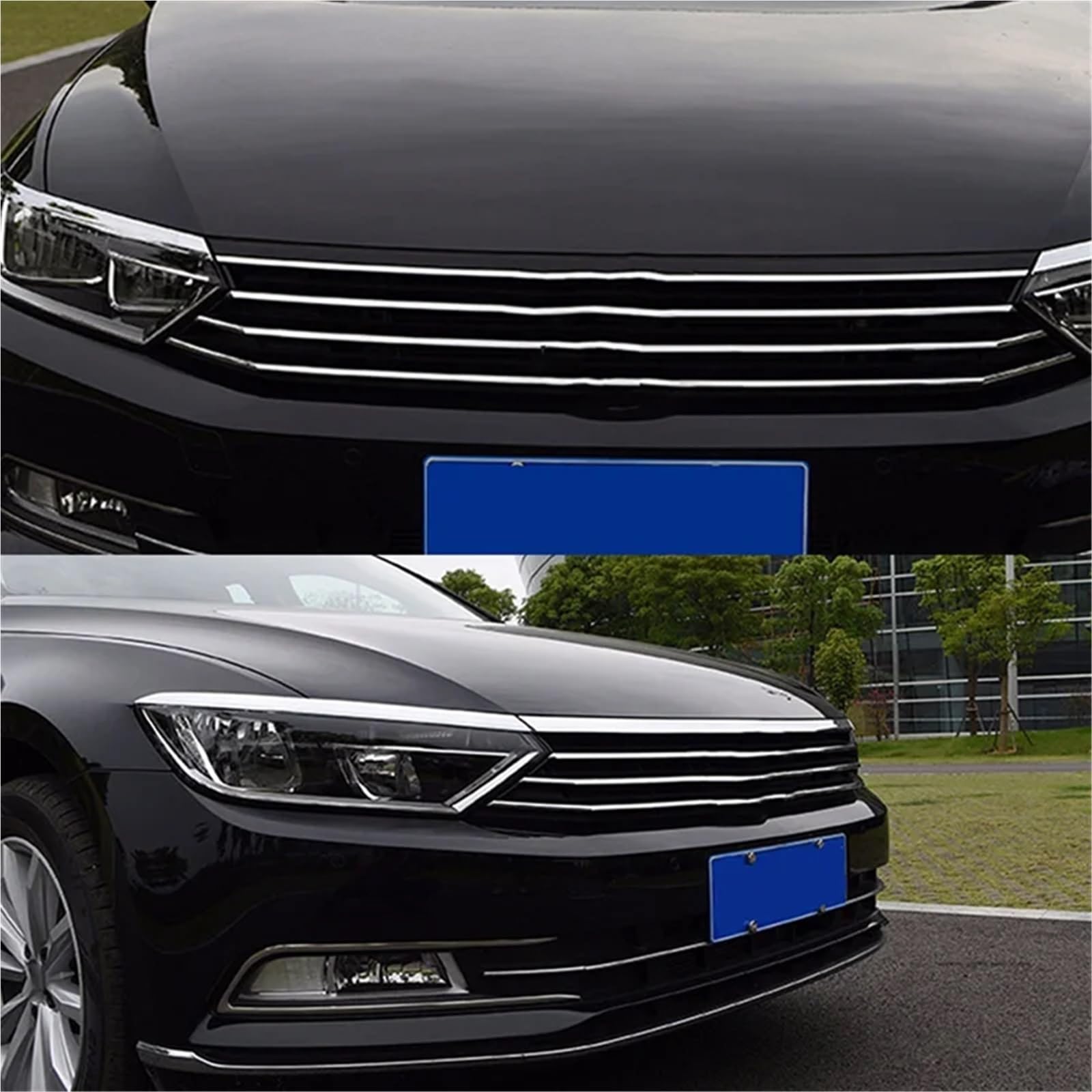 kształcie brwi 2-częściowa osłona reflektora przedniego samochodu, jasna taśma, pasuje do VW Magotan Passat B8 Sedan Variant 2017-2021 dekoracyjna osłona powieki