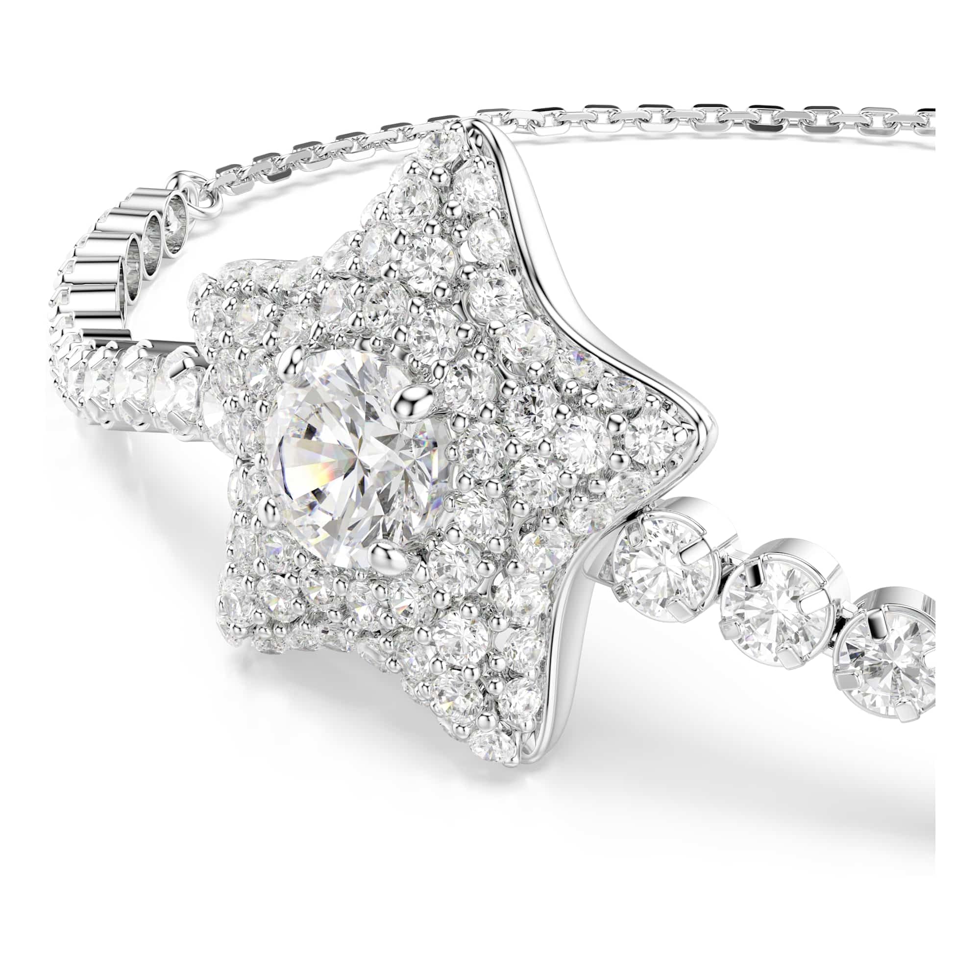Swarovski Sublima Colección, Round Cut, Estrella, Blanco, Baño de rodio