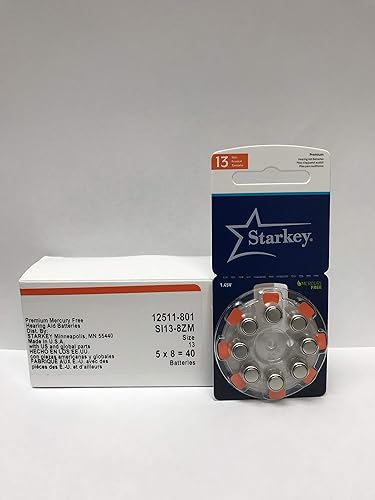 Starkey - Baterías para audífonos tamaño 13 Zinc Air sin mercurio (40 baterías)