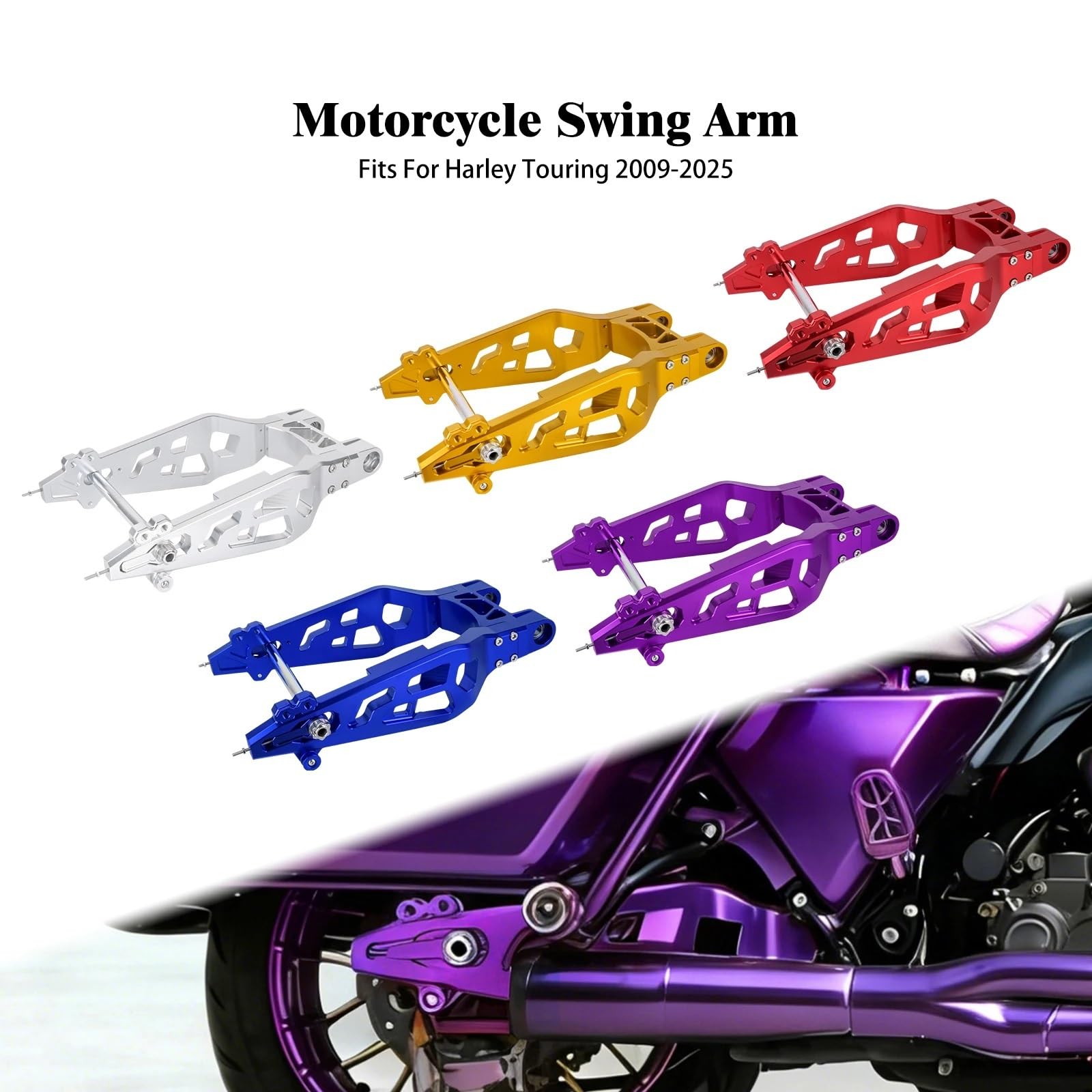 Pasuje Do Harley Touring Electra Road Przemieszczanie Się Po Ulicy Road King 2009-23 Stojak Na Widelec Tylnego Koła Ramię Wahadłowe Widelec Wspornik(Chrome Swing Arm)