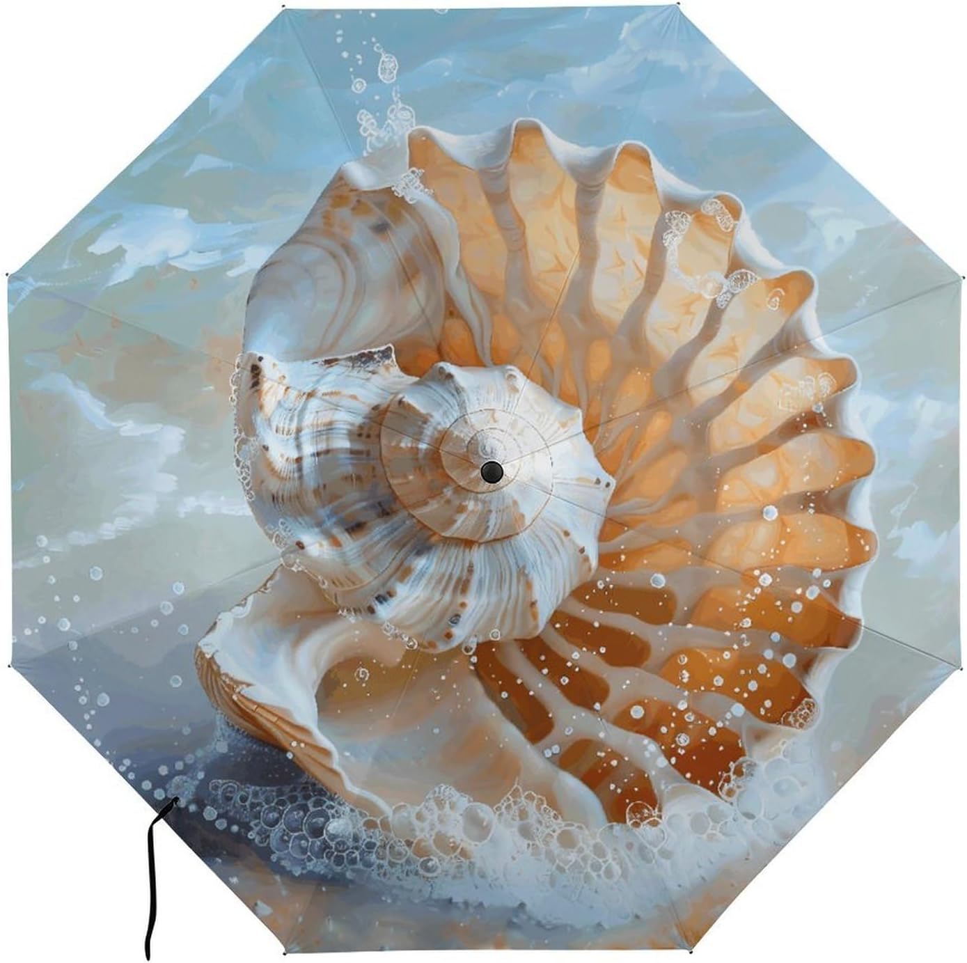 Ocean Seashell Umbrella for Rain Golf Umbrella | 43.3 inch Travel Portable Automatic Folding Umbrella for Rain Lightweight Travel Umbrella for Women Men