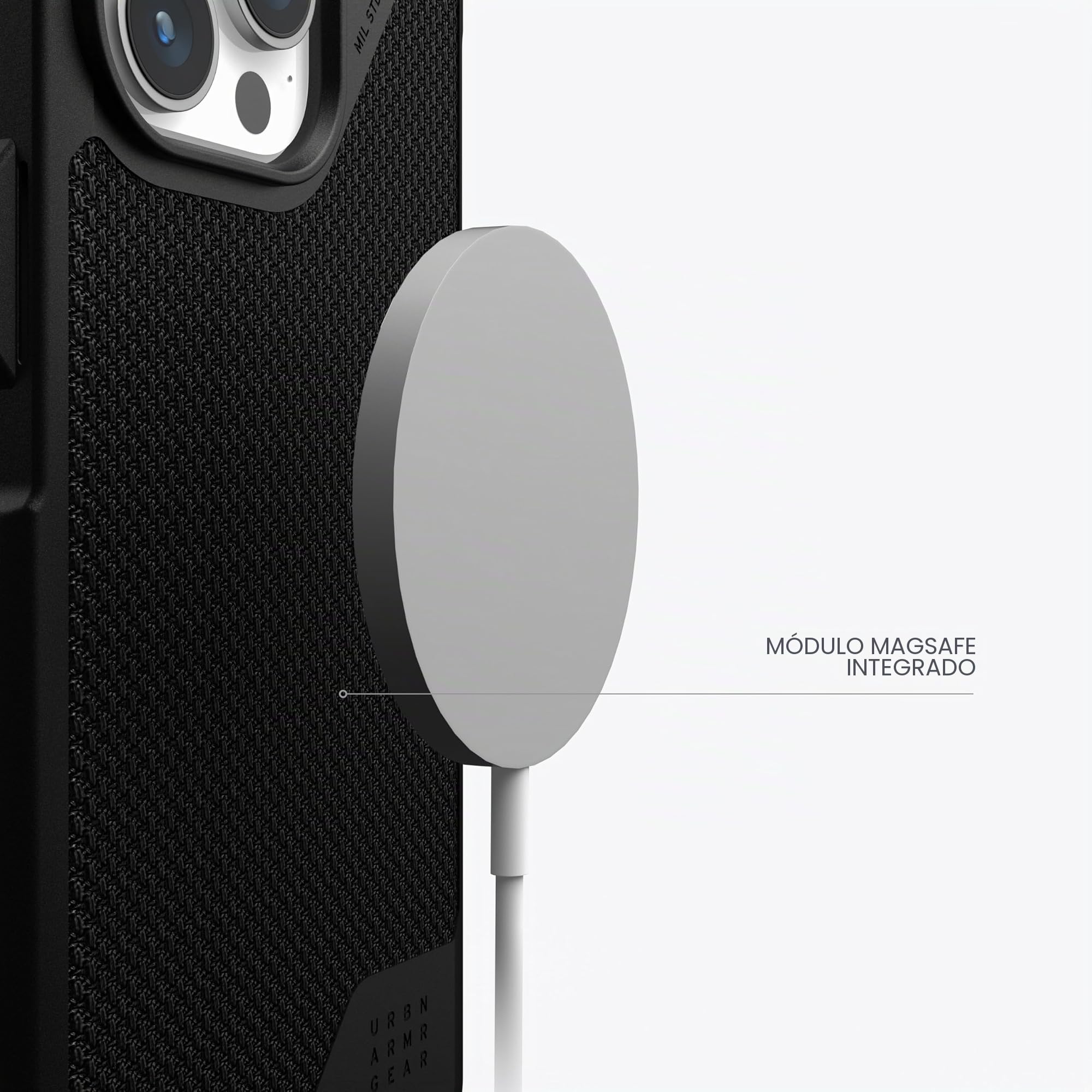 URBAN ARMOR GEAR UAG - Funda Compatible con iPhone 15 Pro MAX de 6.7 Pulgadas, Metropolis LT Kevlar Negro, imán Integrado Compatible con MagSafe Carga, Resistente Cubierta Protectora de Grado Militar