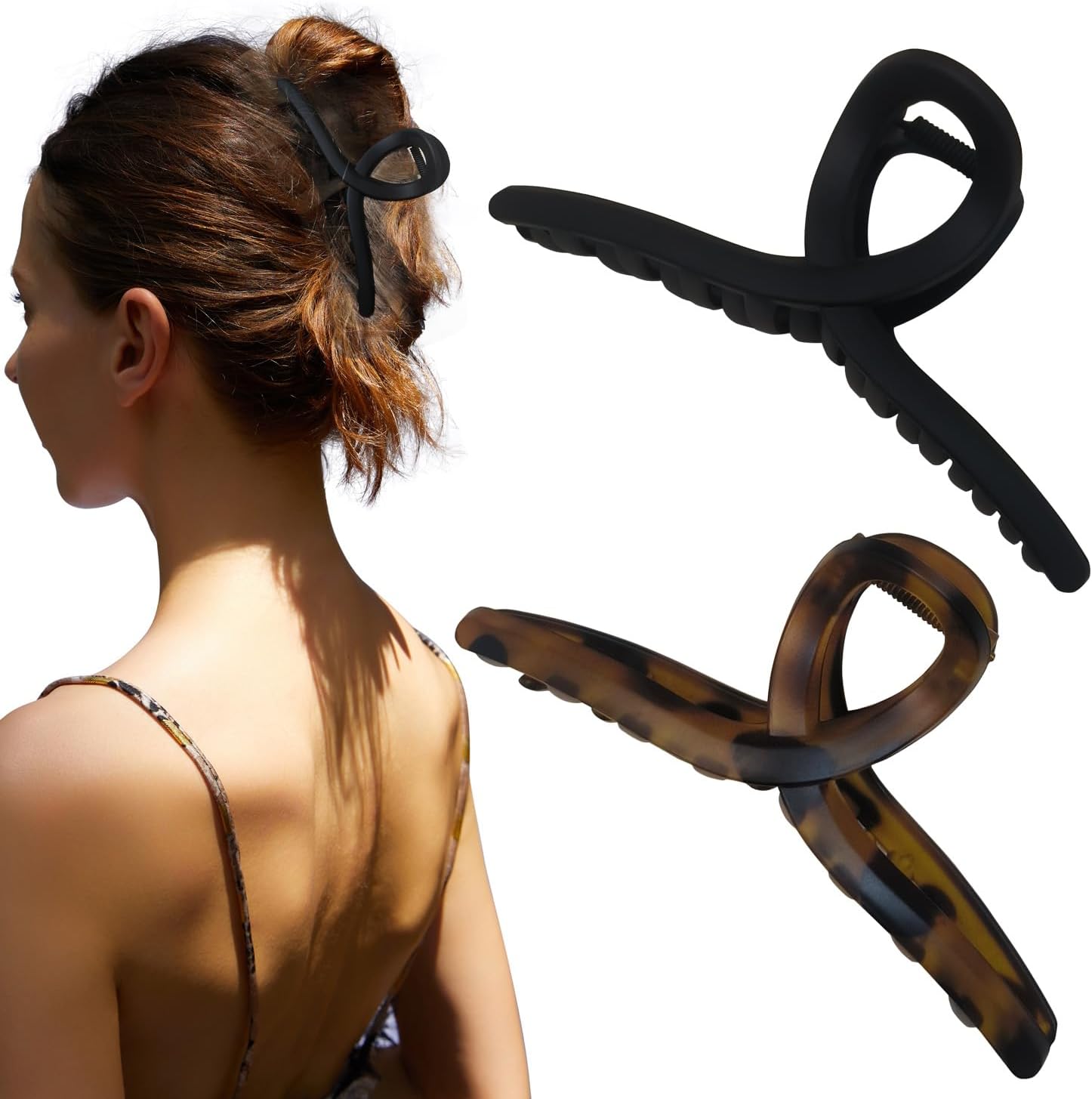 5 Inch Extra Large Claw Clips, 13 cm No Slip Matte Jumbo XL Hair Clips for Thick Long Curly Hair, Big Hair Claw Clips, 2 Pack