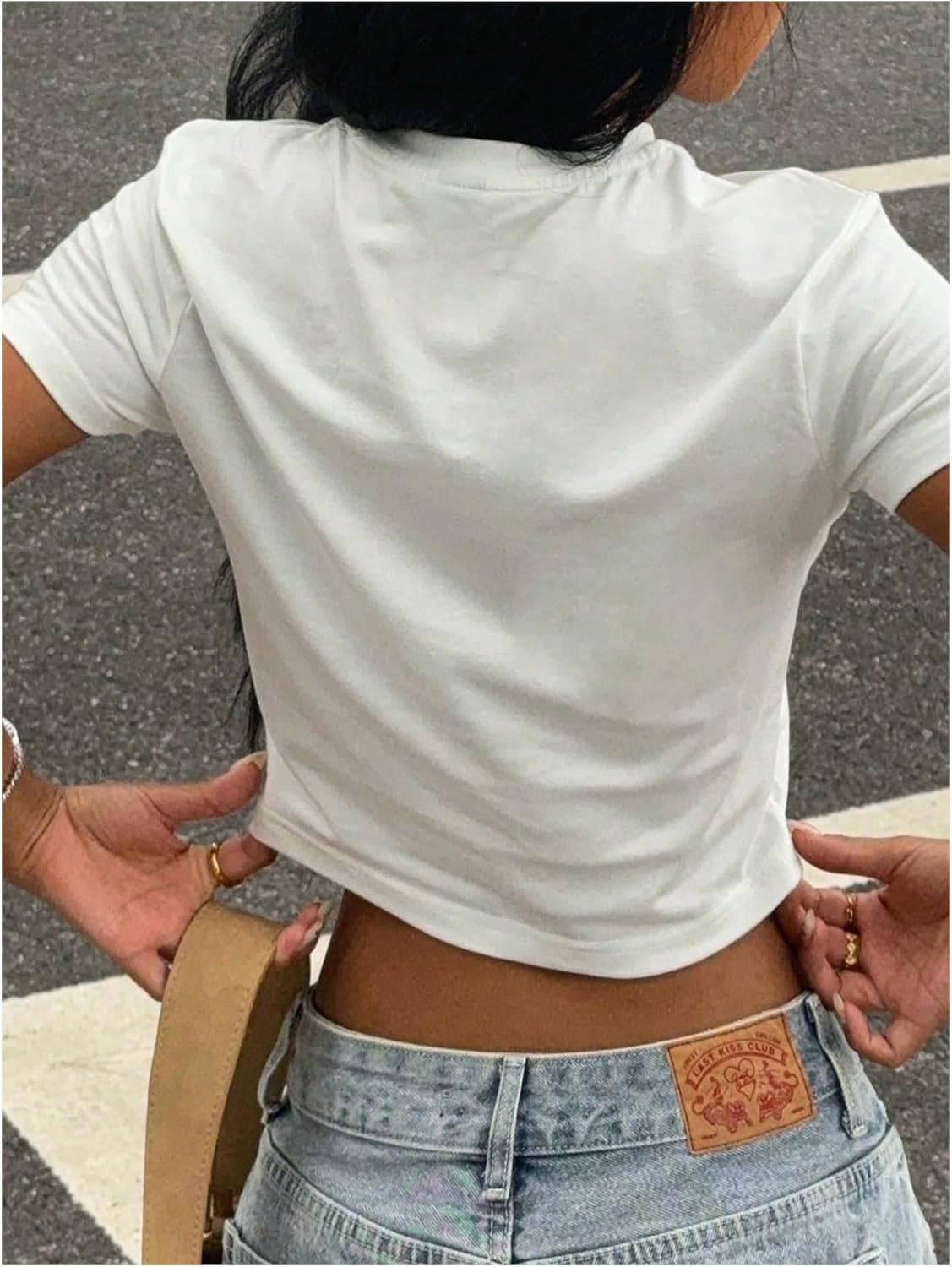 SweatyRocks Women's Lip Graphic Crop Tops Short Sleeve Y2K Casual T Shirts Streetwear - Image 2