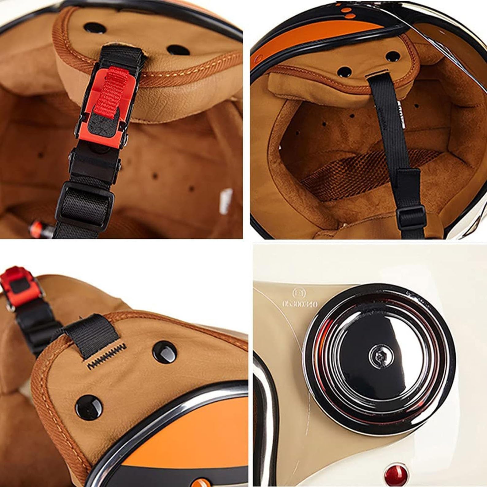 Kask motocyklowy 3/4 otwarty z osłoną przeciwsłoneczną dla mężczyzn i kobiet, kask półotwarty unisex, retro, zatwierdzony przez DOTECE Motocykl Casco do motoroweru