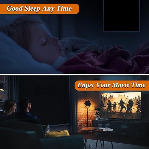 Miniatura 5 de LUCMO Persianas opacas negras de 138 x 57 pulgadas + persianas opacas de estrella de 78 x 57 pulgadas