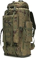 Vista 7 de Mochila impermeable que acampa que camina 70L/100L Molle mochila grande Daypack para viajar, Camuflaje del bosque