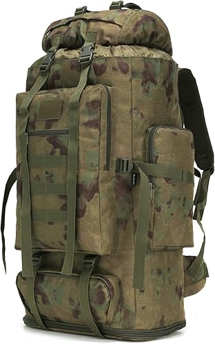 Mochila impermeable que acampa que camina 70L100L Molle mochila grande Daypack para viajar, Verde Ruin, Mochilas Daypack