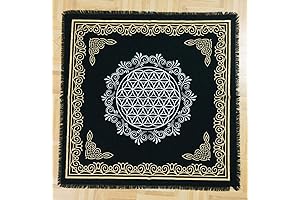 Altar Cloth Flower of Life: Sacred Ritual Top Cloth for Witchcraft, Tarot, and Spiritual Practices