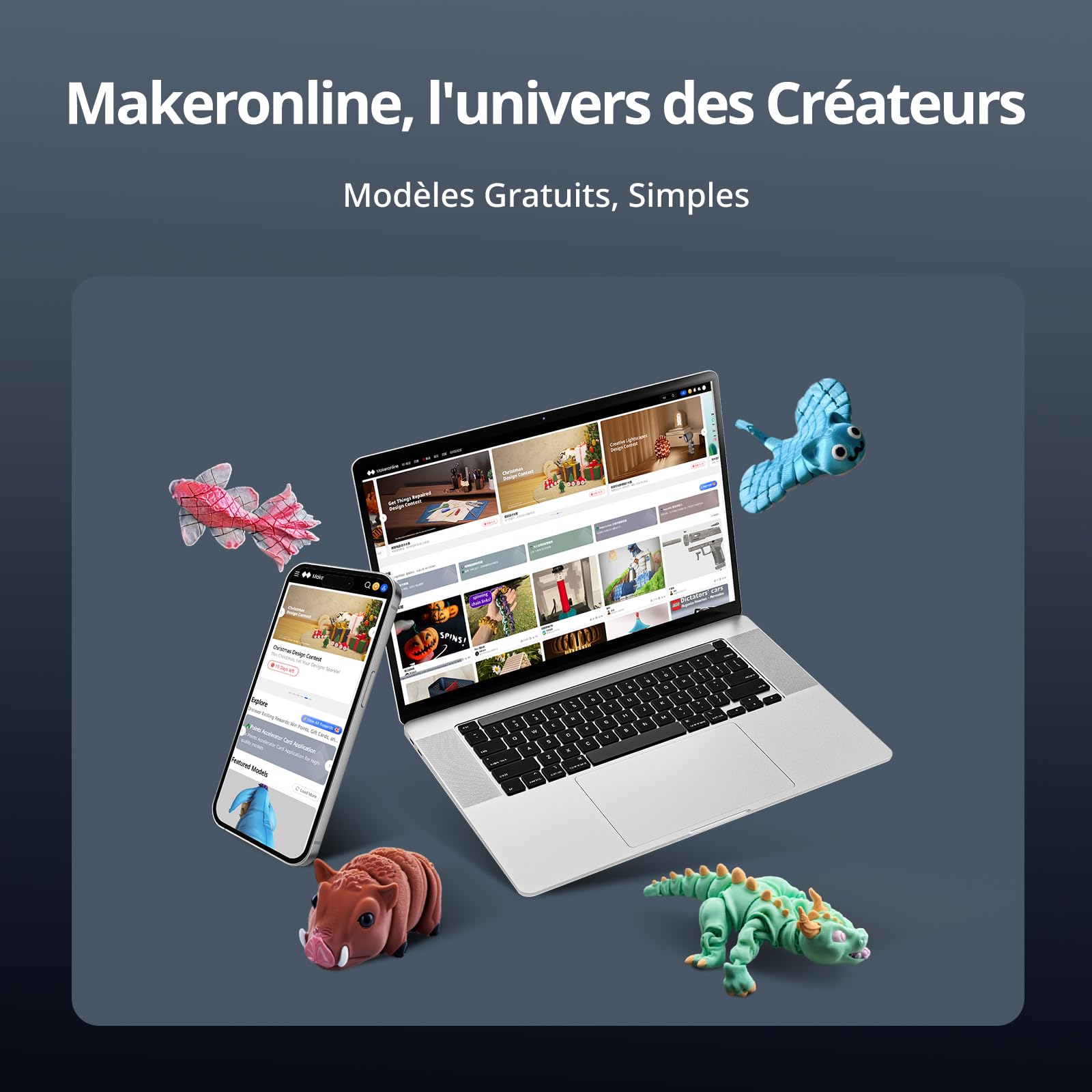 Anycubic Kobra 3 Max Imprimante 3D, Grande Taille Impression 420 * 420 * 500mm, 600 mm/s Impression Haute Vitesse, Auto-Nivellement LeviQ 3.0, pour Débutants et Experts