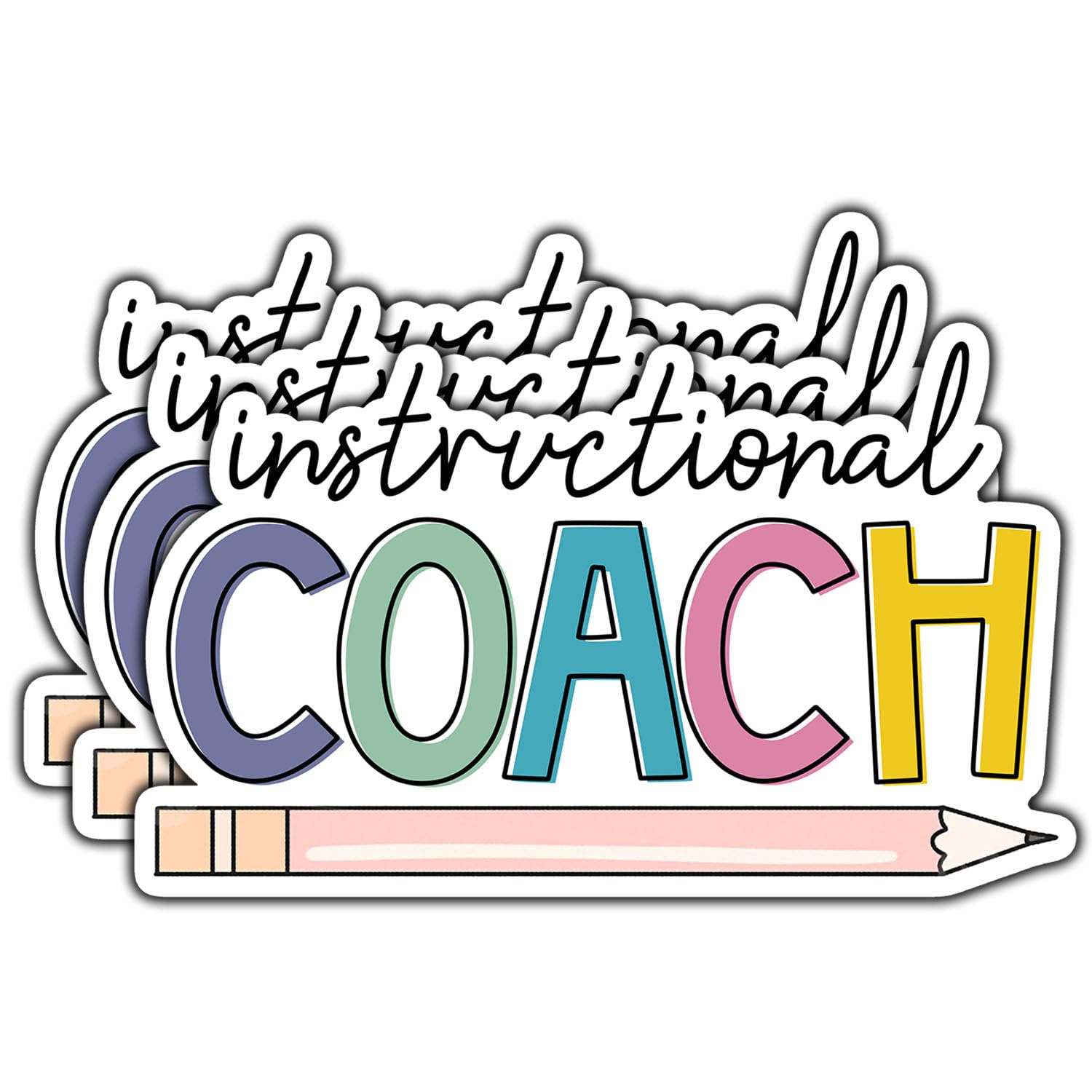 Photo 1 of (3Pcs) Instructional Coach Sticker Funny Teacher Quote Decals Waterproof Vinyl Stickers for Books Laptops Phone Water Bottles Tumbler Cup Kindle 3 Inch