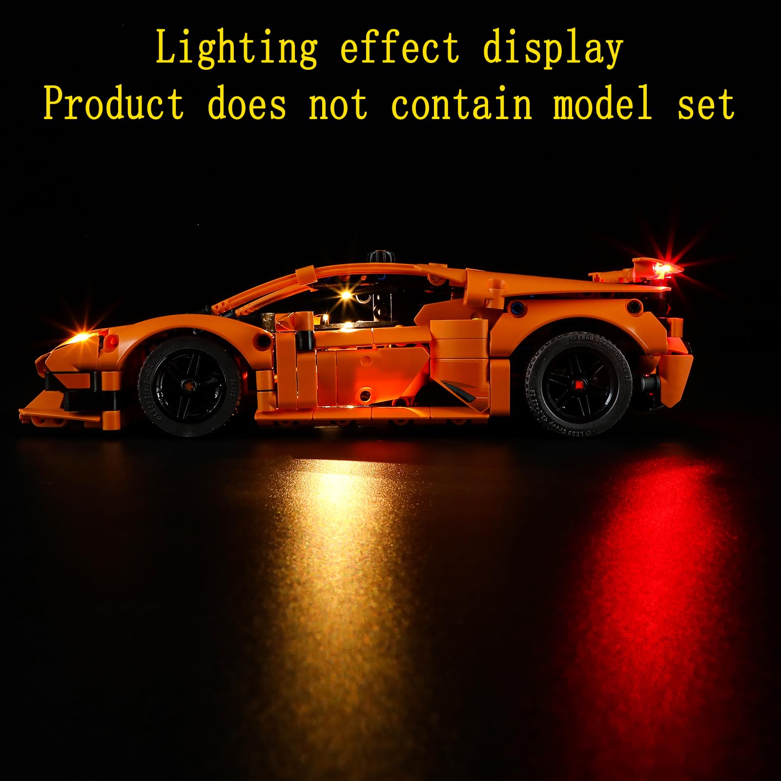 GEAMENT LED Light Kit Compatible with LEGO Lamborghini Huracán Tecnica Orange - Lighting set for Technic 42196 (Model Set Not Included) - Image 4