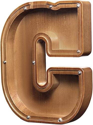 AORCMITN Alcancía grande de madera personalizada para niños, niñas, niños y adultos, el mejor regalo para amigos (9.2 pulgadas - C)