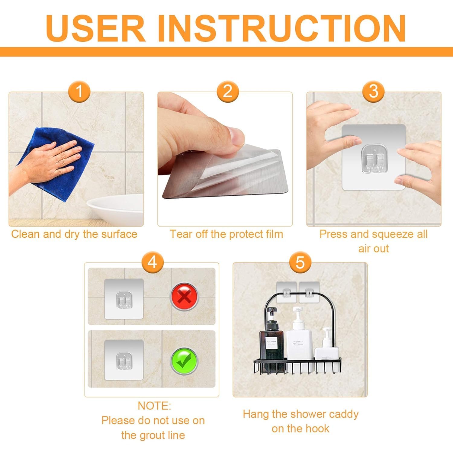 Self Adhesive Wall Hooks - Damage-Free Hanging -8