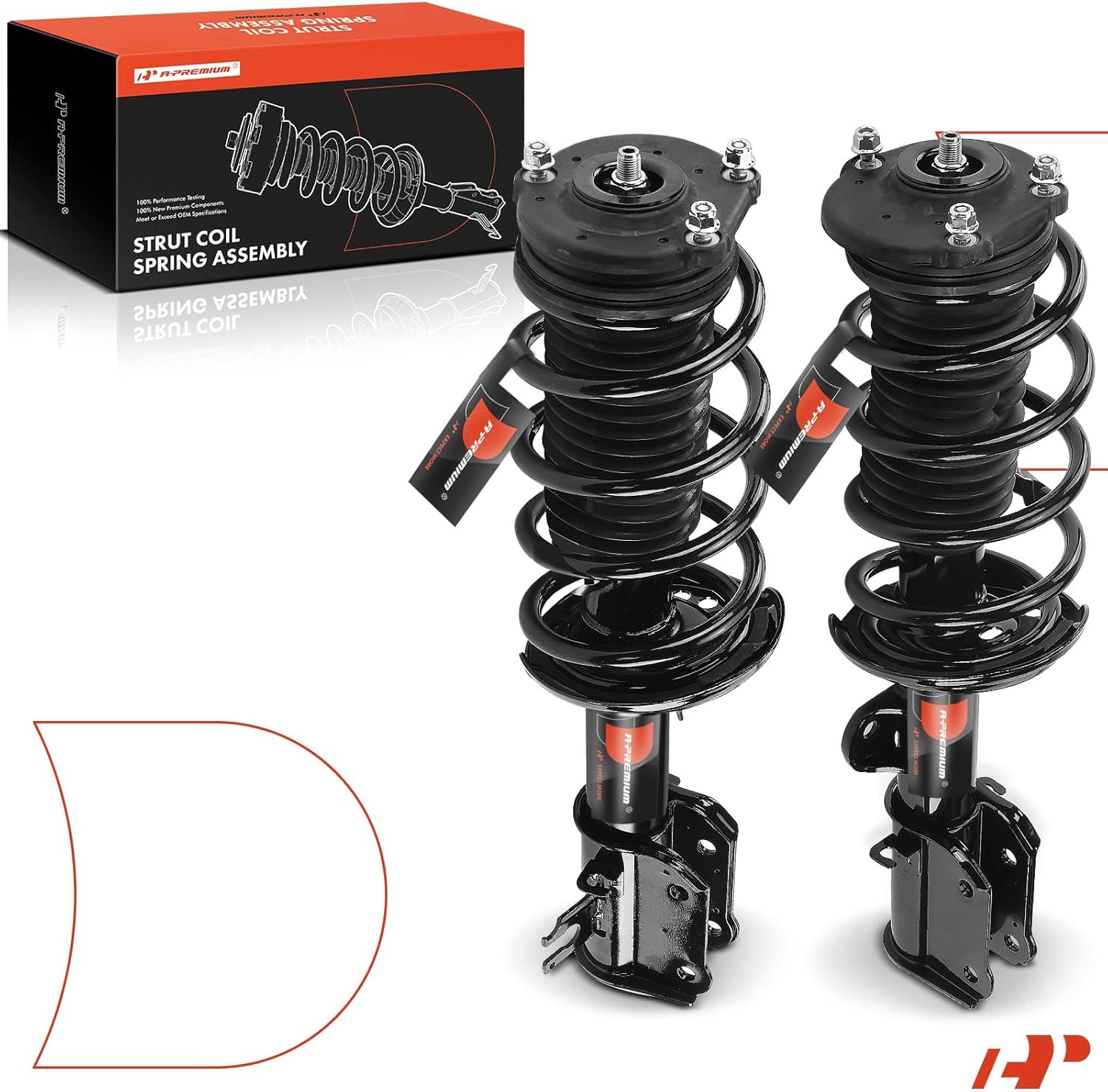 A-Premium Front Pair (2) Complete Strut and Coil Spring Assembly Compatible with Ram ProMaster City 2015-2022, Driver and Passenger Side
