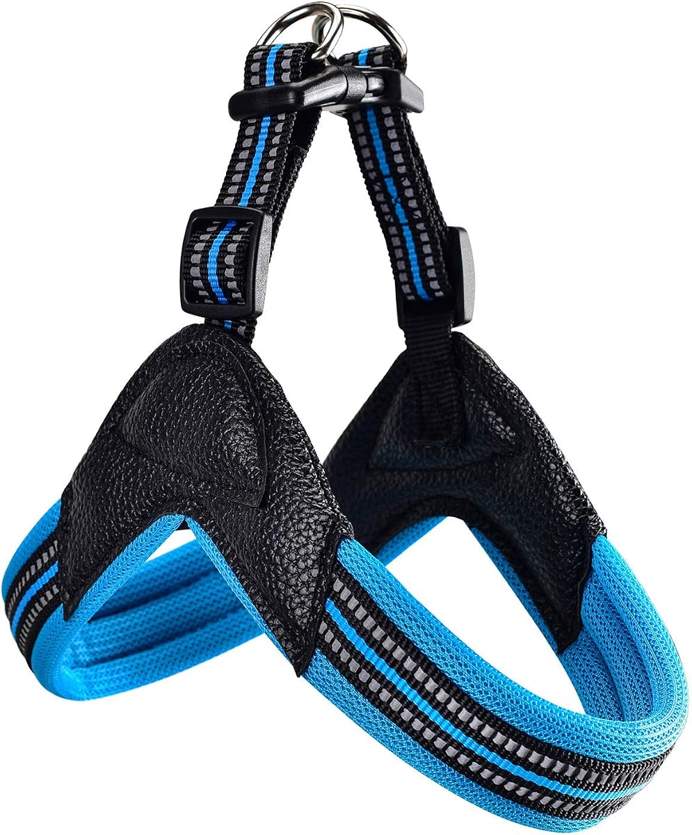 Arnés para perros sin tirones, arnés acolchado ultra suave y transpirable para mascotas, 2 botones ajustables, arnés reflectante 3M para perros, fácil control para perros pequeños, medianos y grandes