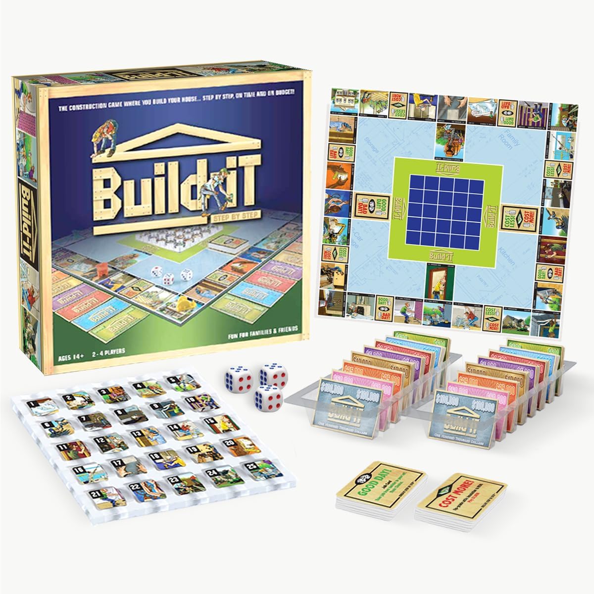 Board Game. Exciting House Construction Strategy Board Game for Family and Friends