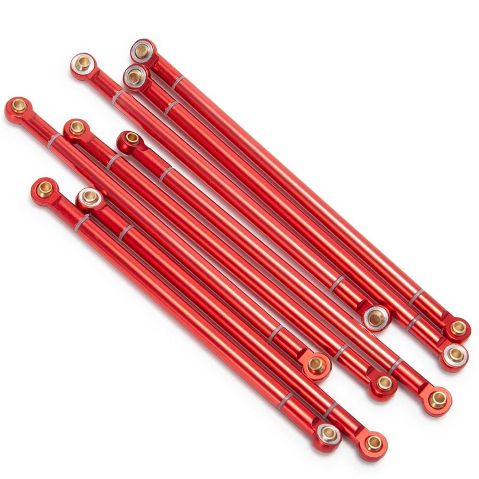 Varilla de Tracción para Axial para SCX10 1/10 RC Crawler Car Accesorios Enlaces 8 Unids/Lote Varilla De Enlace Aleación Aluminio Kit Sin Ensamblar Distancia Entre Ejes 313 Mm(Red)