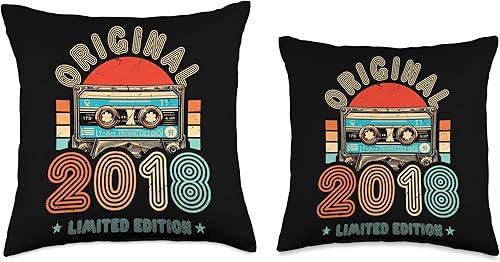 Miniatura 3 de Retro Limited Edition 2018 Cassette Tape 6th Birthday Throw Pillow