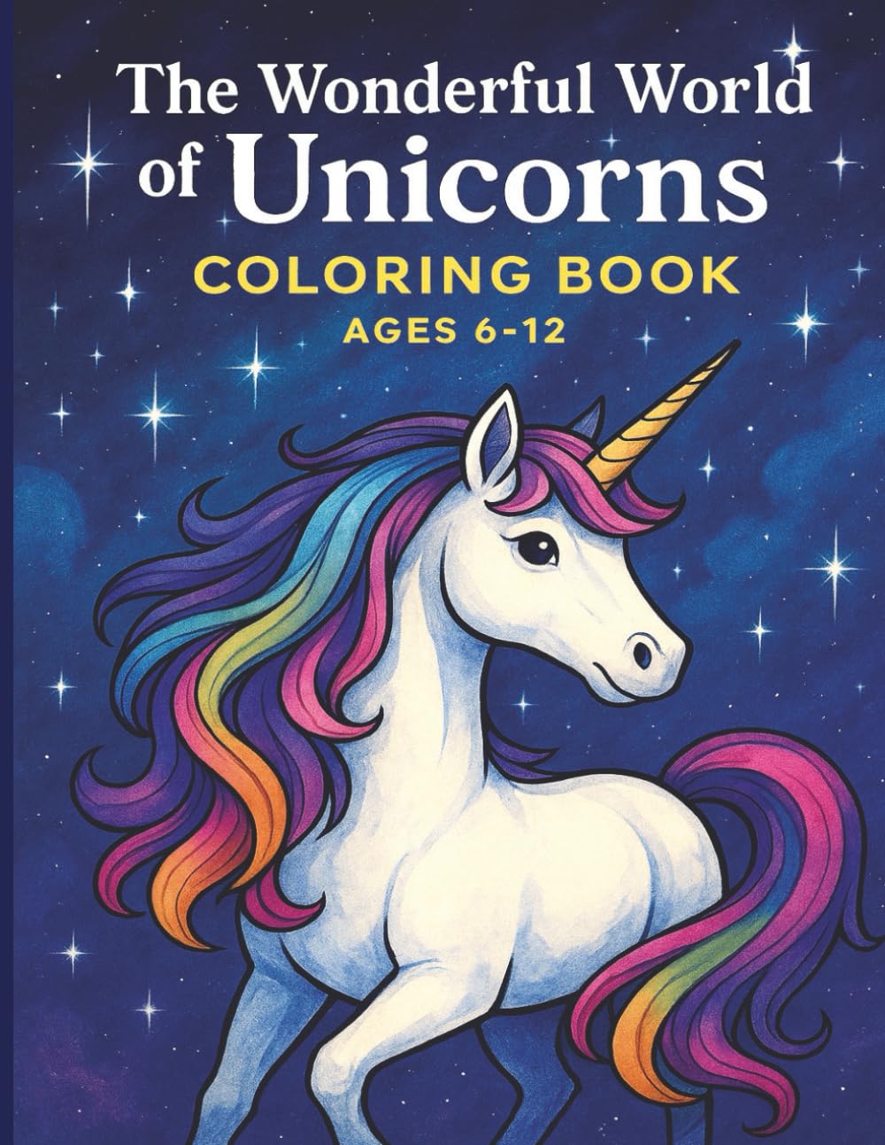 The Wonderful World of Unicorns: Coloring Book Ages 6-12