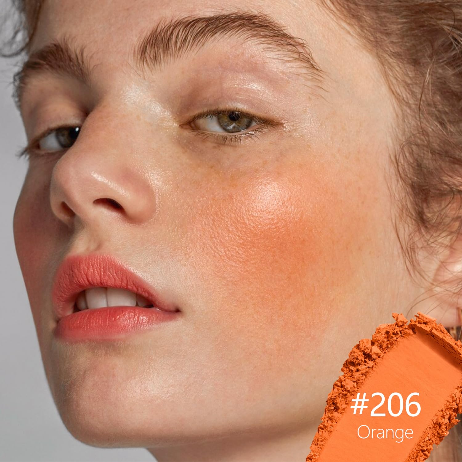 Lot de 2 blush crème en poudre Duo – Orange pour des tons de peau clairs à moyens, même teinte ensoleillée, durable, à construire, couleur naturelle éclatante pour les joues crème rosée + finition en