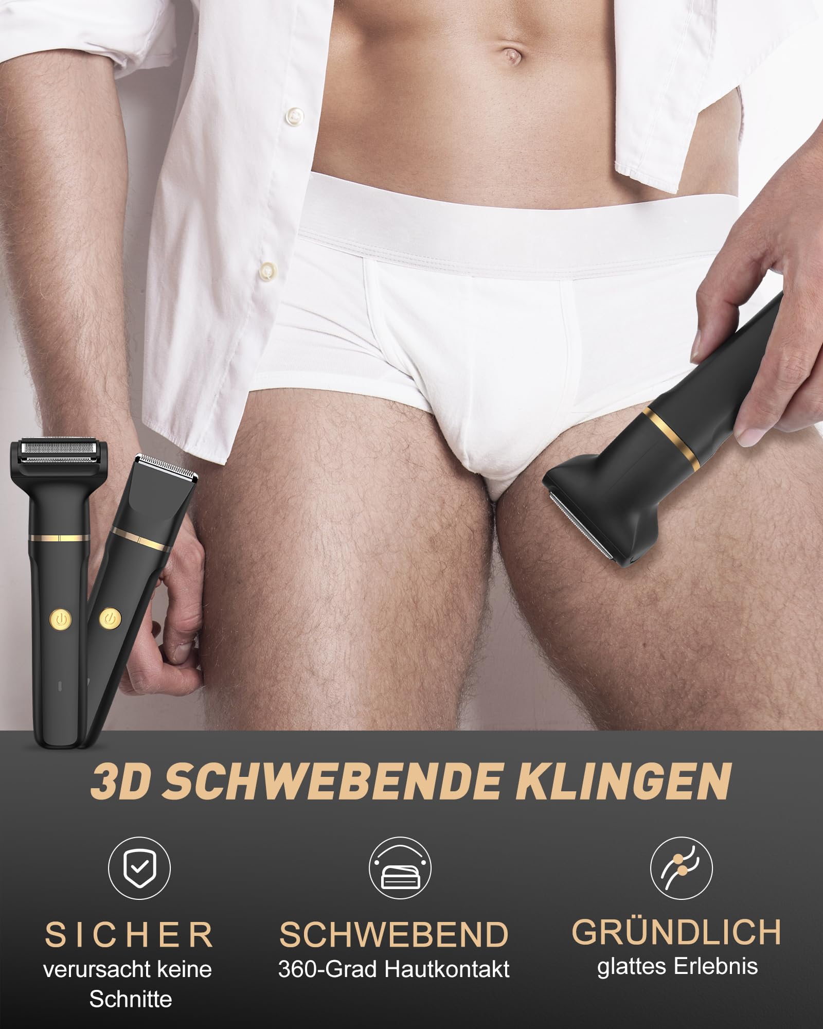 Manscape 3-in-1 Körperschneider für Männer – wasserdicht, wiederaufladbar