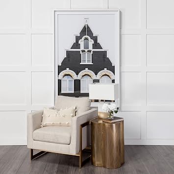 Mercana Quatrefoil Accent Table, Brass, 18 W x 18 L x 22 H