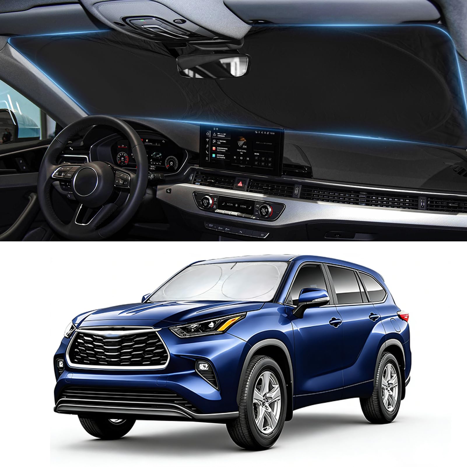 Windshield Sunshade for Lexus TX/Toyota Grand Highlander 2024 2025 2026 XLE