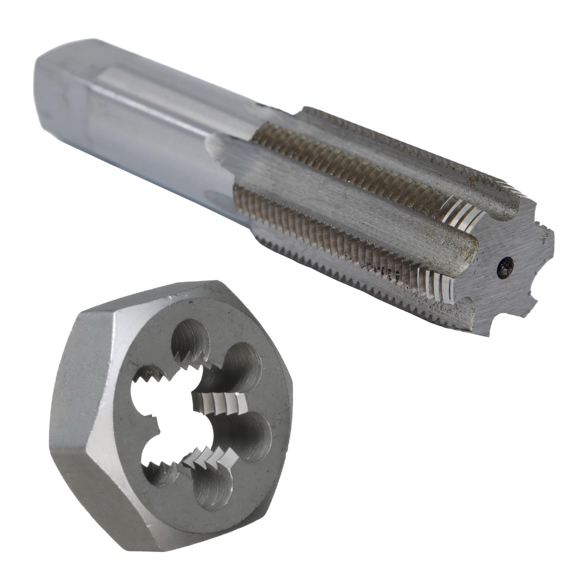 Drill America POUTH1-3/8-6 1-3/8"-6 UNC Tap and Die Kit, HSS Plug Tap and Carbon Hex Die