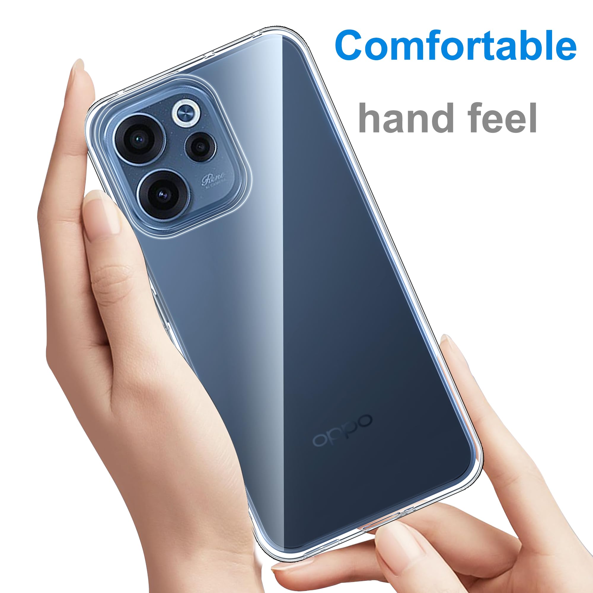 CAUHENYEE Trasparente Cover per OPPO Reno 15 F / 15 Fs 5G / 4G Custodia, con 1 Pezzi Schermo in Vetro Temperato, Cover Sottile e Morbida in TPU Trasparente