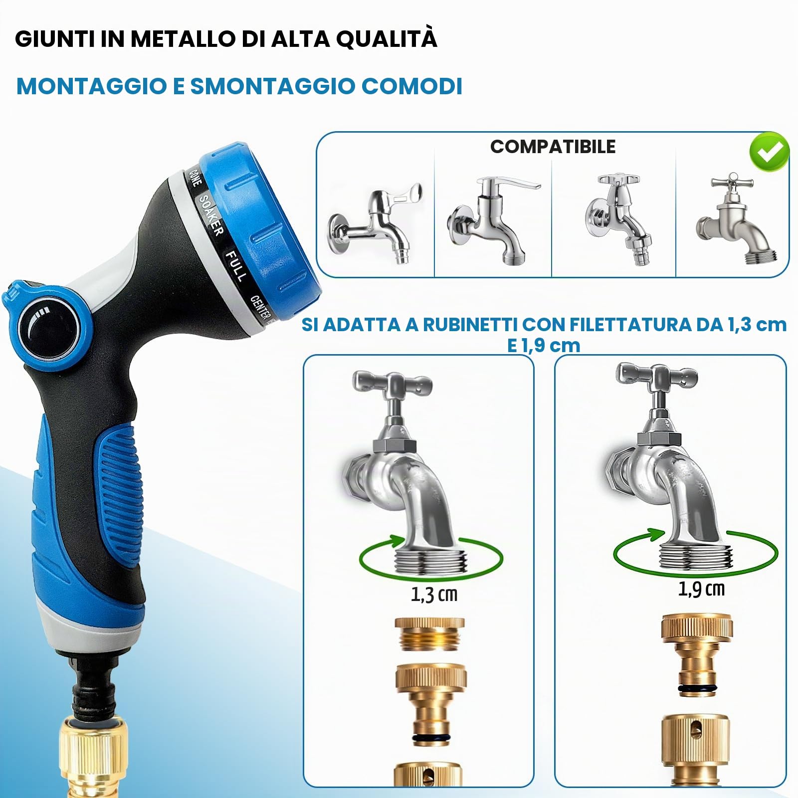 Tubo Acqua Giardino 30 Metri,Tubo Estensibile per Giardino,Tubo Irrigazione