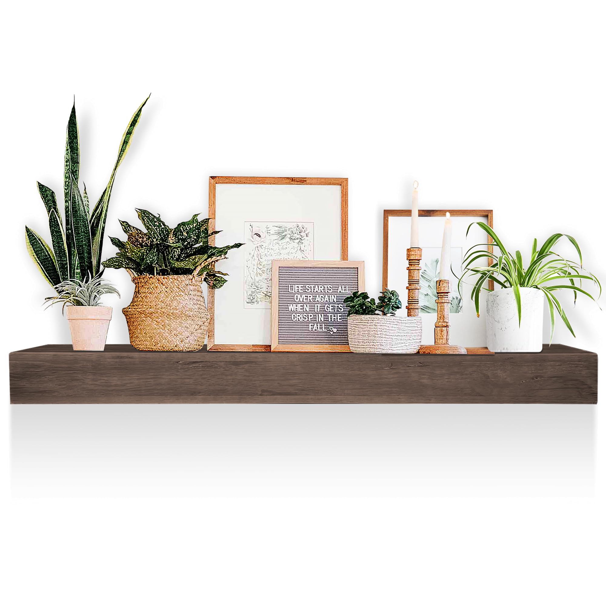 Fireplace Mantel 72"/60"/48" Solid Rustic Wood Floating Farmhouse Shelf