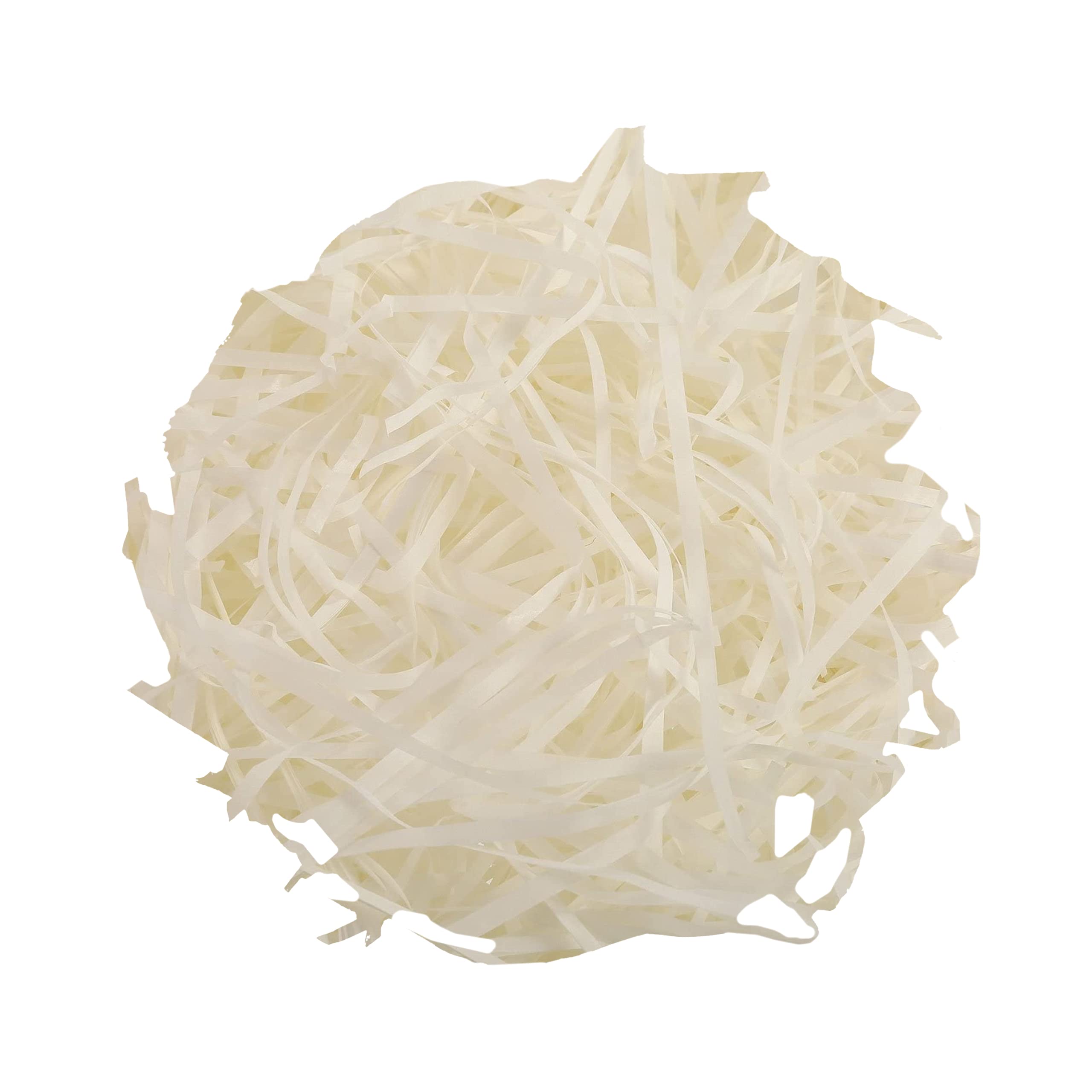 MARKQ Crinkle Cut Shredded Paper Filler for Gift Wrapping Hamper/Basket Filling, Packing Supplies (Cream)