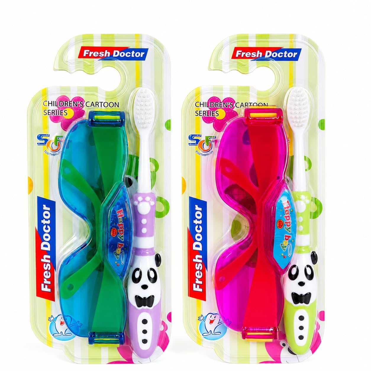 Ultra soft Toothbrush Toy Set – Soft Bristle Toothbrush with Toy | 2-in-1 Cartoon Brush for Boys & Girls | Fun Dental Care for 3+ Years | Multicolor pack of 2 (goggle)-image-30