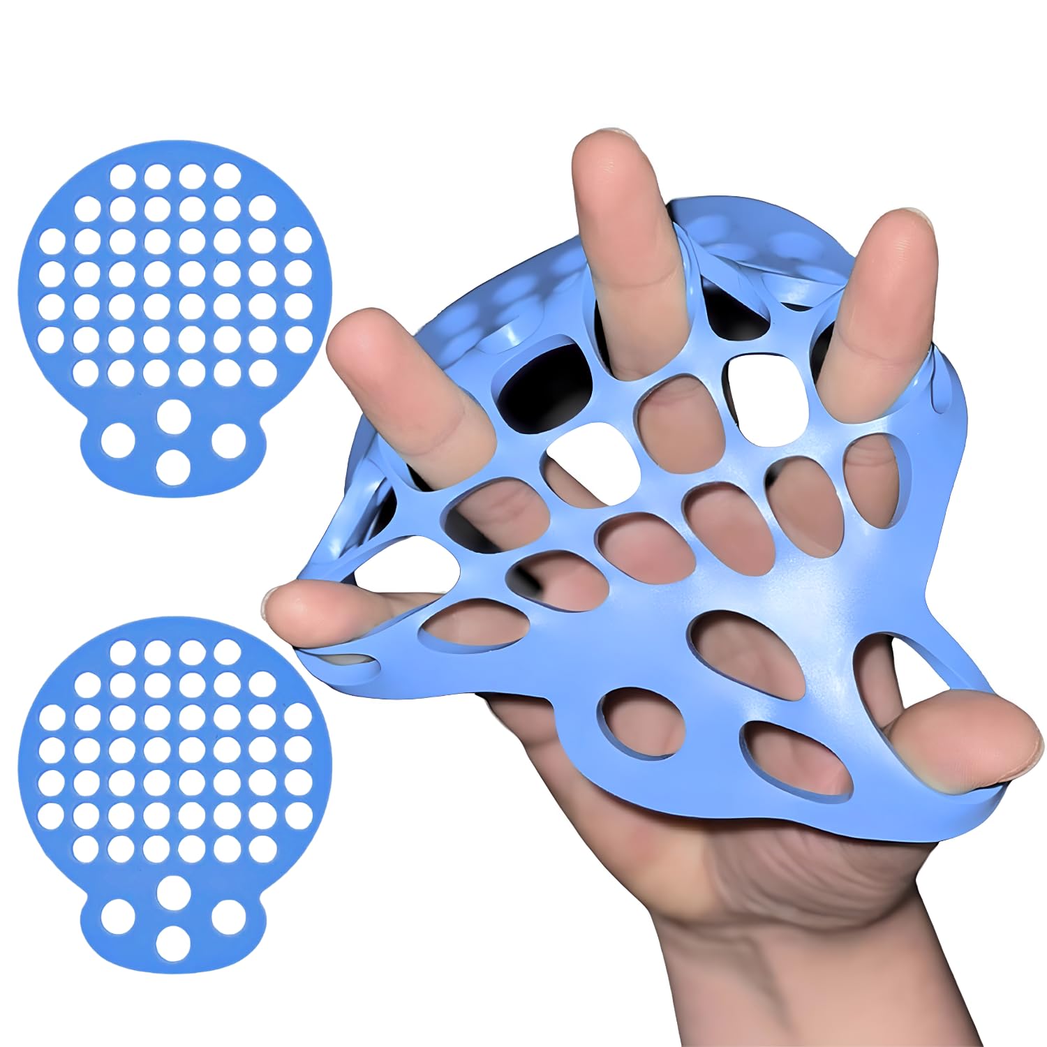 Finger Stretcher Exerciser - 2 Pack Silicone Finger Extension Bands | Blue Hand Grip Strengthener for Finger & Forearm Exercise | Elastic Hand Gripper Trainer for Climbing, Music & Rehab-image-32