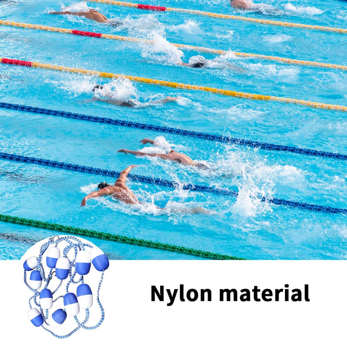 Corde de séparation de sécurité pour Piscine, Boule Flottante, Crochets Ligne, Accessoire pour Voies navigables, 6m